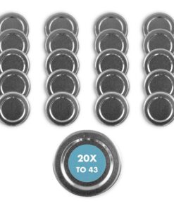 20er-Pack Silberne Twist-Off-Ersatzdeckel 43 mm für Marmeladen-, Honig- & Einmachgläser