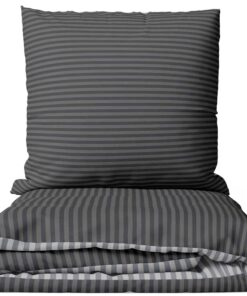 Leonado Vicenti Baumwoll Bettwäsche Silber Grau Gestreift Set OEKO-TEX Schlafzimmer Garnitur