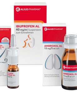 ALIUD PHARMA Erkältungsset für Kinder: NASENSPRAY AL 0,05% und IBUPROFEN AL 40 mg/ml,Perfect für Babys ab 6 Monate,AMBRO