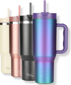 Milu Thermobecher 1200ml - 48h Eis/24h kalt/12h heiß - doppelwandig isoliert - für Outdoor Aktivitäten - Ergonomischer G