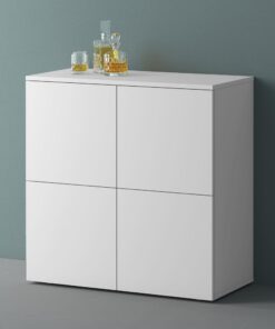 **Mai & Mai Möbel Schrank04 Aufbewahrungsschrank mit 4 Türen für die Hausbar in Weiß matt** | **Mai & Mai Möbel Schrank