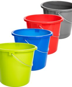 Putzeimer Eimer 5L, 4-Stücks-Set, 5L Wassereimer, Lebensmittelecht, Robust und Langlebig, Anthrazit, Rot, Grün, Blau, Ha