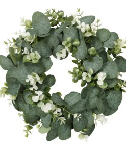 SOMYTING Künstliche Eukalyptus Kranz für Sommer-Kränze 30cm GrünTürkranz Easter Deko Wandbehang Zubehör Haustür und Fens