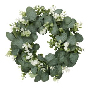 SOMYTING Künstliche Eukalyptus Kranz für Sommer-Kränze 30cm GrünTürkranz Easter Deko Wandbehang Zubehör Haustür und Fens
