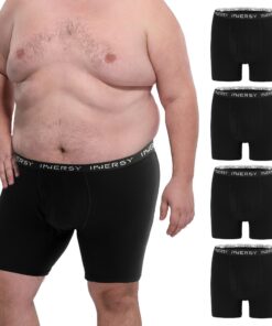 INNERSY Großgrößen Boxershorts für Herren | Baumwollunterhose mit Eingriff | OEKO-TEX | XL-6XL 4er Pack