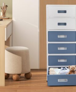 Kunststoff Schubladenschrank 6-Schubladen Organizer für Wohnzimmer und Schlafzimmer | Stapelbare Rollcontainer mit Schu