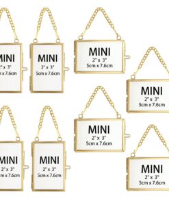 SUMTree Set mit 8 goldfarbenen Mini-Bilderrahmen, familienfreundlich für Collage-Erstellung,Ideal für Wände, 5,1 x 7,6 c