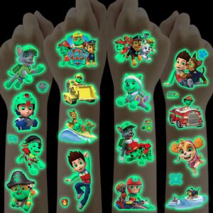 Tattoo Kinder + Paw Patrol Tattoo 12 Blätter + Wasserdicht + Jungen Mädchen + Kindertattoos Sticker + Cartoon Temporäre
