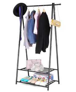 SONGMICS Kleiderschrank, Platzsparend, ideal für Schlafzimmer und Flur, 2 Schuhablage und Boxen, Metallgestell, Schwarze