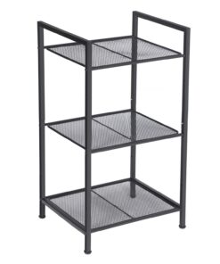 SONGMICS Badezimmerregal aus Metall für Badezimmer und Küche, erweiterbar, schwarz BSC33BK