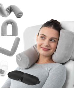 EPROICKS Flugzeug Nackenkissen - Biegsamer Memory Foam Für Erwachsene, Auto, Züge, Reise (Grau)