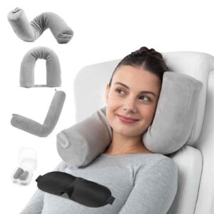 EPROICKS Flugzeug Nackenkissen - Biegsamer Memory Foam Für Erwachsene, Auto, Züge, Reise (Grau)