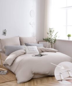 AYSW Gebürstete Microfaser Bettwäsche Beige, 135x200cm + 80x80cm Kopfkissenbezug mit Reißverschluss