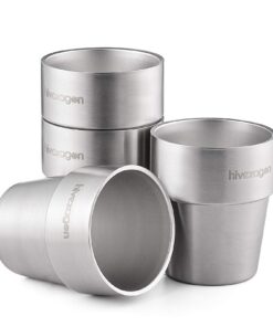 Hivexagon 300ml Set aus 4 Doppelwandigen Edelstahlbechern - Ideal für kalte Getränke - Spülmaschinenfest - HG515