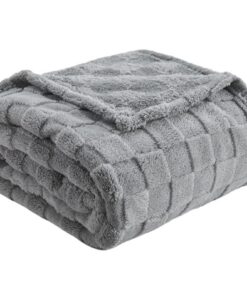 Seidige Gewichtsdecke Sherpa, weich und warm für Erwachsene im Winter, maschinenwaschbar (Gray, 100x150CM) Heilende Ge