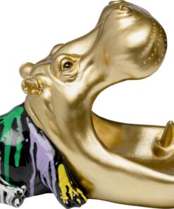 Kare Design Hungry Hippo Deko Figur mehrfarbig Wohnzimmer Deko handbemalt 22x31x22 cm
