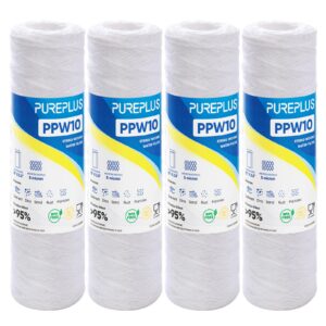 PUREPLUS Whole House Sedimentfilter 5 Mikron für Haushalte mit 4 Filterstecken 25,4 x 6,3 cm