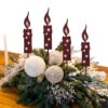 KRONLY 4 Stück wertvolle wasserdichte Gartensteckerkerze für den Advent und Weihnachten - ideal für Outdoor Dekoration -