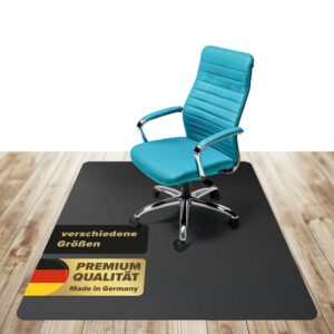 Kaiser Bürostuhl Unterlage rutschfest schwarz 90x120 cm - Schreibtischstuhl Schutzmatte Verschiedene Größen - Made in Ge