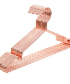 SONGMICS Roségold Kleiderbügel, 20 Stück, 42 cm lang, stilvoll verchromt, rostbeständig, Platzsparend CRI44R20