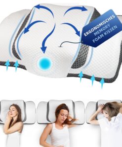 IDEA Orthopädisches Kissen - Ergonomisches Memory Foam Nackenkissen für Seiten, Rücken & Bauchschläfer - Männer & Frauen