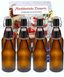 hocz 6er Set Bügelflaschen 330ml Braun mit Bügelverschluss zum Selbstbefüllen Bier