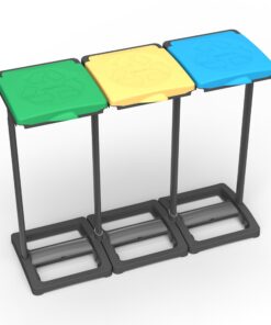 Mongardi Mr. B Tris Mülltonnenbox aus Polypropylen-Harz, robust und perfekt für Innen- und Außenbereich, 80-110 l, 97 x