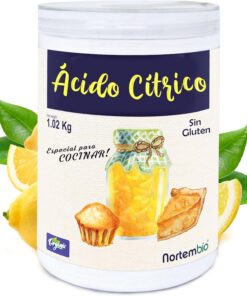 Nortembio Zitronensäure Anhydrat Pulver 1,02 kg Rein für Backen, Konserven und Getränke mit Premium-Qualität und Gratis-