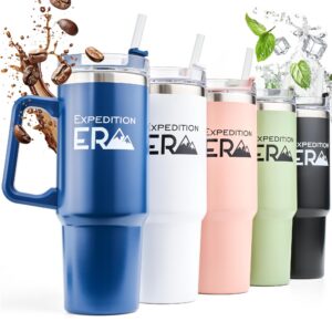Thermobecher mit Strohhalm + Isoliert + Reise + Blau Thermobecher mit Strohhalm + Edelstahl + Arbeit + Blau Thermobecher