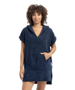 HOMELEVEL Badeponcho Damen 100% Baumwolle - Surf Poncho mit Kapuze für Strand & Sauna