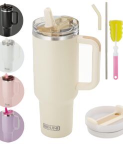 Isolierter 40 oz Becher mit Strohhalm und Deckel - doppeltwandiger vakuumgeisolierte Edelstahlbecher für hin und kühle G