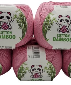 5 x 100g Strickwolle Cotton Bamboo rosa 170-05 | 500 Gramm Strickgarn rosa 170-05 einfarbig | 5 x 100g Cotton Bamboo 40