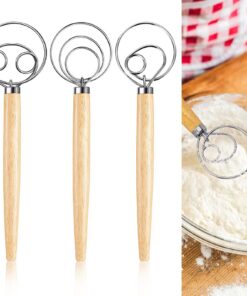 WIYETY Dänischer Teig Schneebesen 3 Stück 13-Zoll Eierschläger Mixer 304 Edelstahldraht für Brotkuchenherstellung