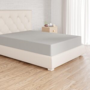 Amazon Basics Spannbettlaken, 180 x 200 x 30 cm, Mikrofaser - Hellgrau, Matratzenhöhe bis 30 cm | OEKO-TEX | MADE IN GRE