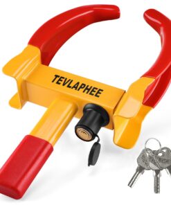 Tevlaphee Radkralle Parkkralle Sicherheitsschloss 3 Schlüssel PKW Wohnwagen Anhänger - Reifenbreite 19-30cm - Wegfahrspe