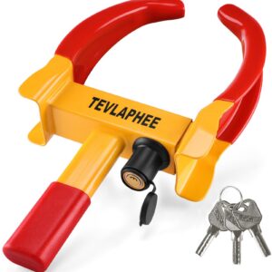 Tevlaphee Radkralle Parkkralle Sicherheitsschloss 3 Schlüssel PKW Wohnwagen Anhänger - Reifenbreite 19-30cm - Wegfahrspe