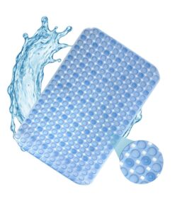 PVC Badewannenmatte, rutschfest, 86 Saugnäpfen, maschinenwaschbar - Blau 66,5 x 36,7 cm