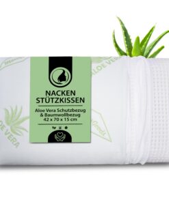 Orthopädisches Nackenstützkissen aus Visco Gelschaum mit Aloe Vera für Seitenschläfer (42x70x15cm)