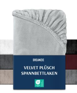 DREAMZIE Premium Cashmere-Touch Frottee Spannbettlaken Silber-Grau, OHNE Brand-Eigenschaften, für Families im Babyzimmer