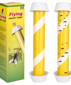SMTFCTY Fliegenfalle 2 Stück Groß Flüche Abwehr Innen & Außenausgang Klebestreifen Falle Mückenfalle mit Aufhängung