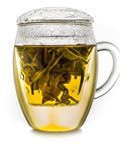 Creano All-in-One Teeglas Große Teetasse mit Sieb und Deckel 400ml für jeden Teefans im Zuhause