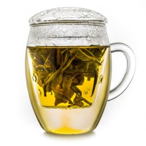 Creano All-in-One Teeglas Große Teetasse mit Sieb und Deckel 400ml für jeden Teefans im Zuhause