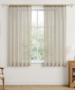 MRTREES Stores Beige Wohnzimmer Gardinen modern Schlaufenschal 2er Set Global Recycled Standard MRTREES Stores Wohnzimme