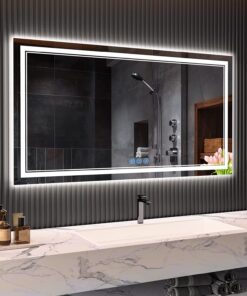 Badspiegel mit Beleuchtung, IP65-Led-Spiegel-Bad mit Speicherfunktion und Touch-Schalter, perfekt für Badezimmer und Wel