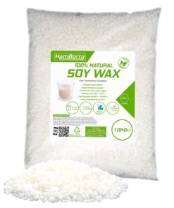 HemBorta® 100% Natürliches Sojawachs für Kerzenherstellung und Teelichtkerze 1KG | HemBorta® Sojawachs 1KG - Natürliche