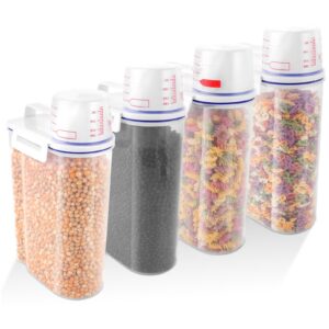 ZOFUN 4 Stück Luftdichte Müsli Aufbewahrung Behälter, |5L Vorratsbehälter für Küche und Haus, Kunststoff Vorratssafe für