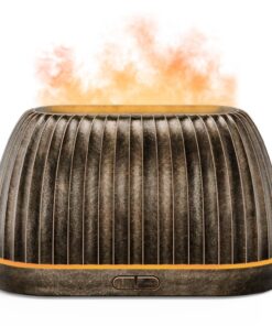 Bronze Flamme Gold Aromatherapie Ätherisches Öl Diffuser 120ml mit 7-Farbe LED & Auto-Shut-Off für Zuhause