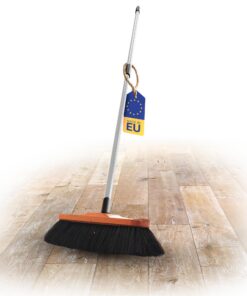 Novaliv Zimmerbesen mit Stiel ROSSHAAR Mischung | Weiche Naturborste | Ideal für Laminat und Parkett | Gemischtes Rossha