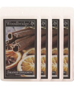 Woodbridge Orange-Zimt Duftwachs Set (4X) | Bis zu 8h Duftdauer | Für Duftlampen & Wachswärmer | Hochwertiges Paraffinwa