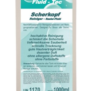 Fluid-Tec 1 Liter Scherkopfreiniger Nachfüllflüssigkeit für Braun Reinigungsstation Serie 3/5/7/9, kompatibel mit Rasie